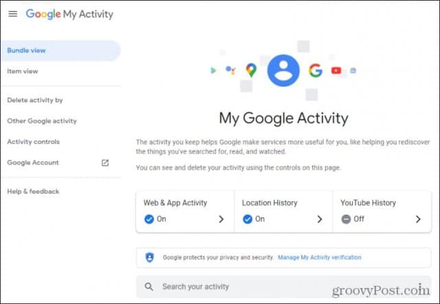 google my activity