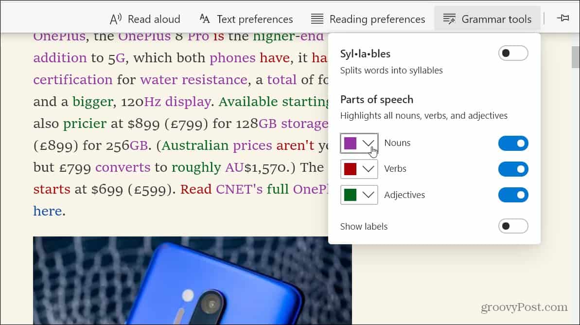 immersive reader mode edge