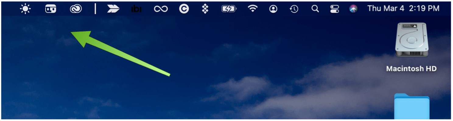 Menu Bar moved icons