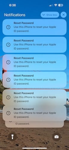 reset password push notification flood