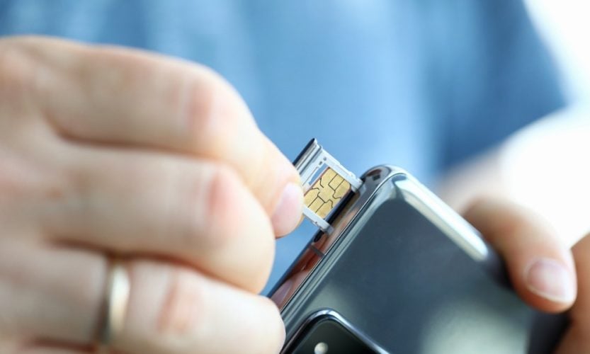 Replacing or reseating your SIM card can fix the not registered on network error