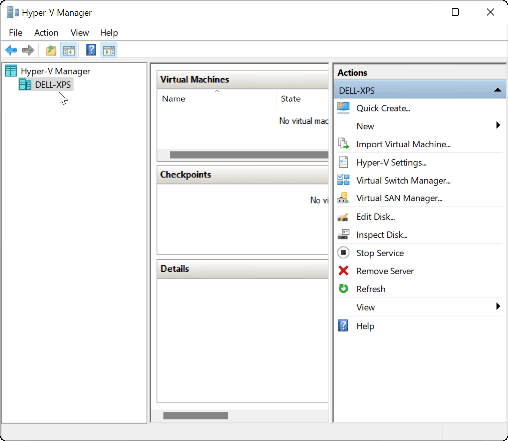 Host Machine Hyper-V