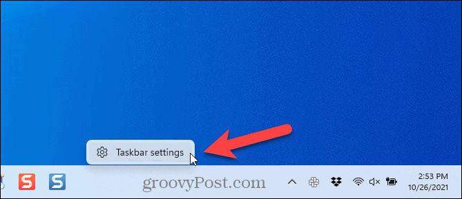 Select Taskbar settings