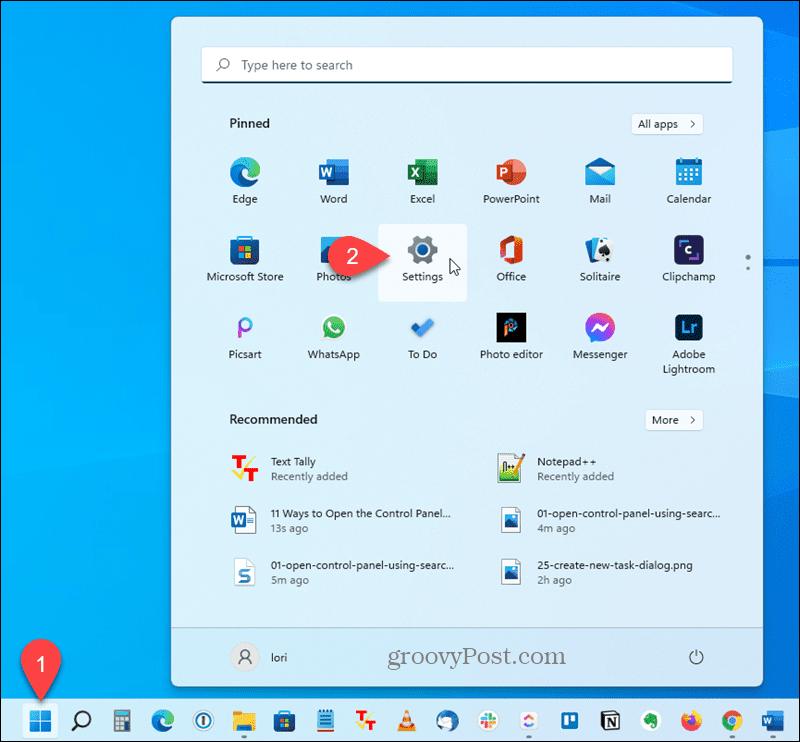 Open Settings app in Windows 11