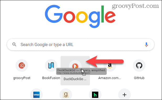 Move shortcut on Chrome New Tab page