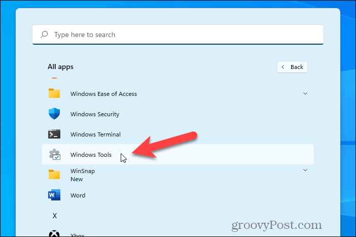 Click Windows Tools under All apps