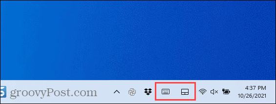 Taskbar corner icons in Windows 11