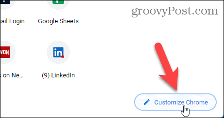 Click Customize Chrome