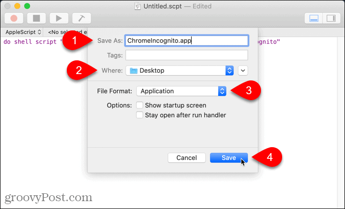 Save script as an application on Mac