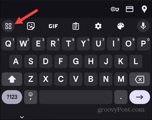 Android keyboard toolbar icon