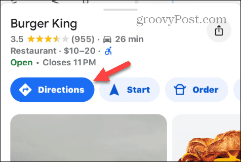 Directions button