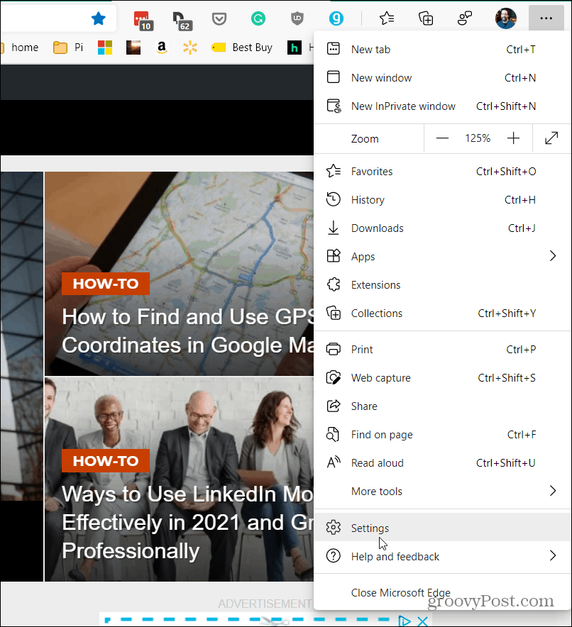 Microsoft Edge Settings