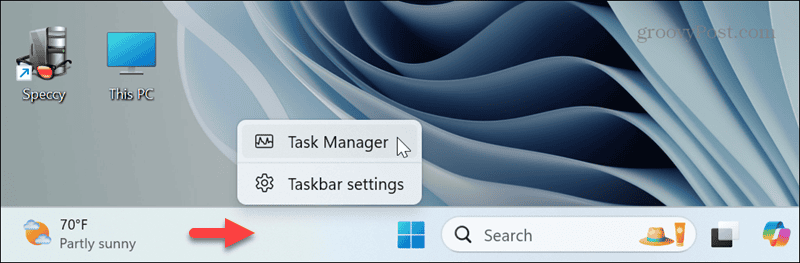 launch task manager to restart file explorer on windows 11