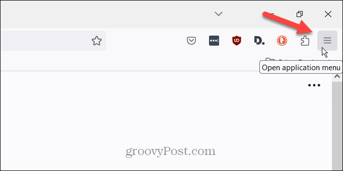 Accessing the Menu option in Firefox