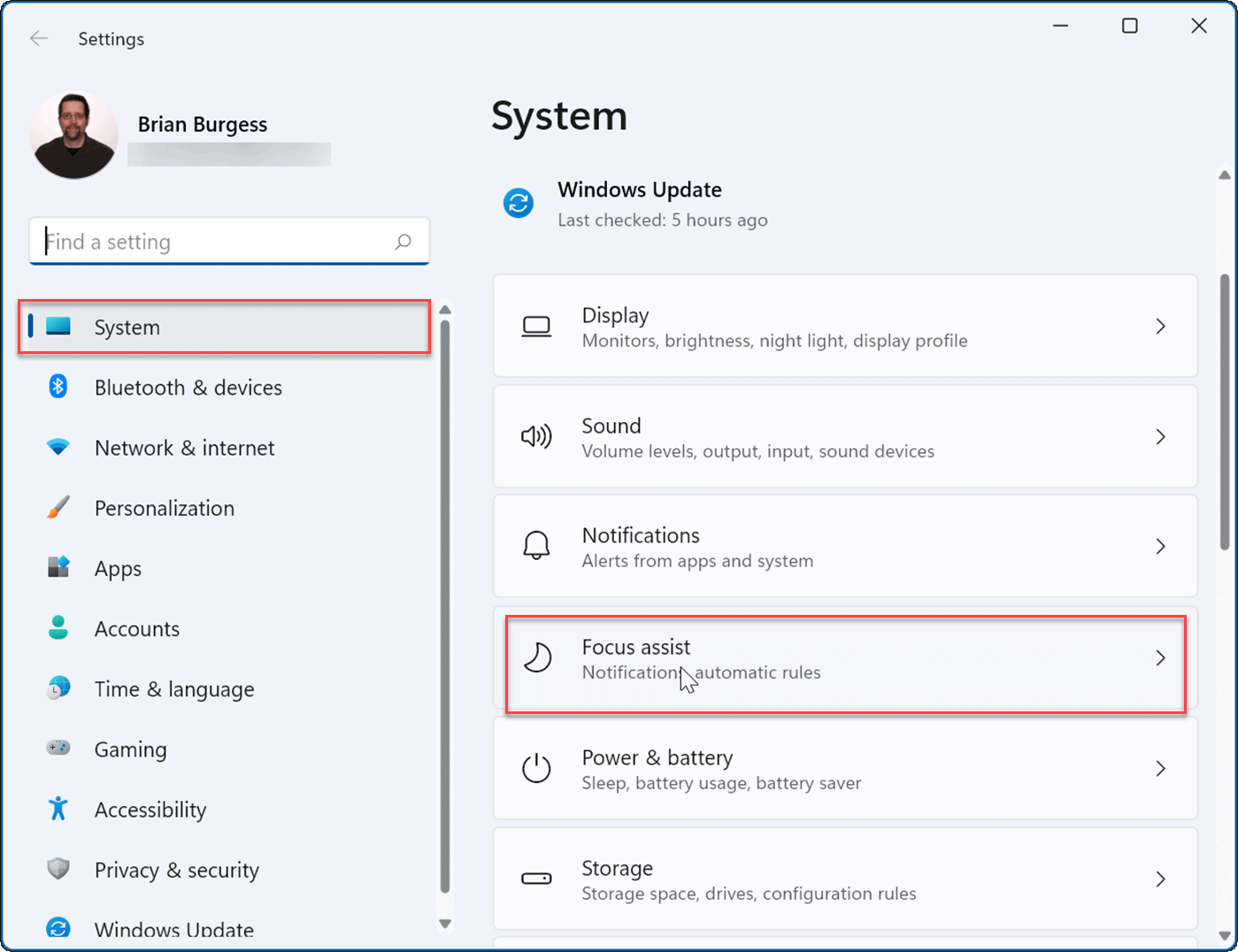 use Focus Assist on Windows 11 