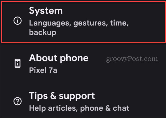 system settings android