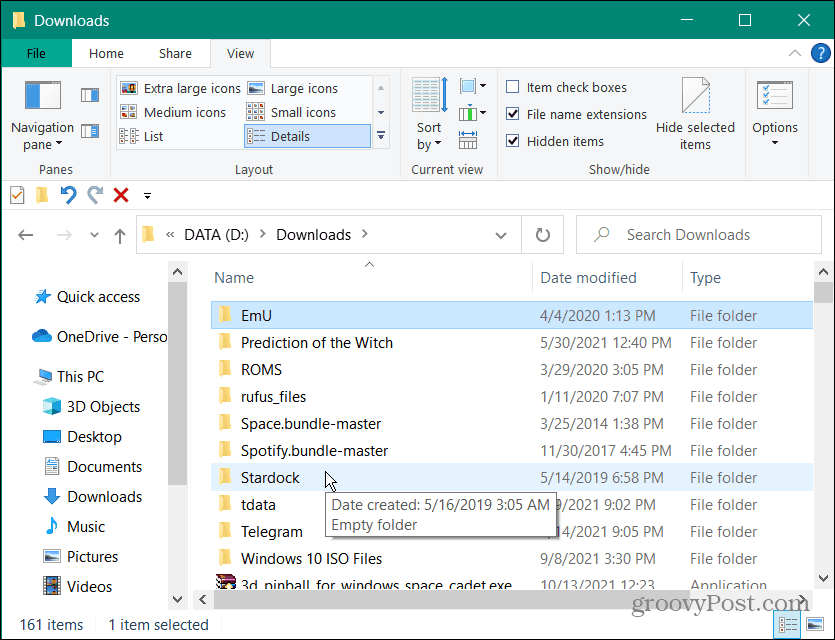 Downloads folder Windows 10