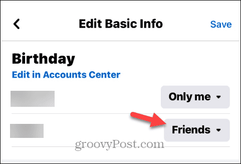 dropdown menu for birthday