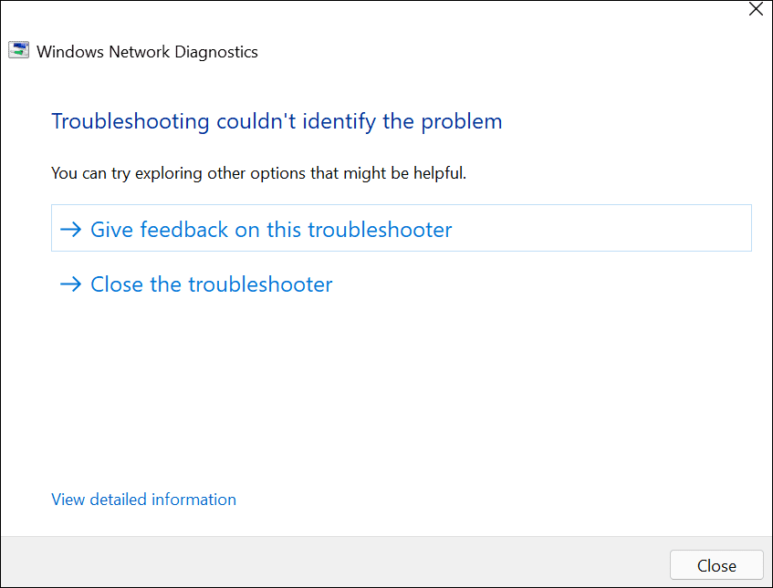 network troubleshooter