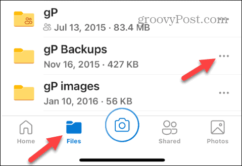 three-dot icon next to folder in onedrive