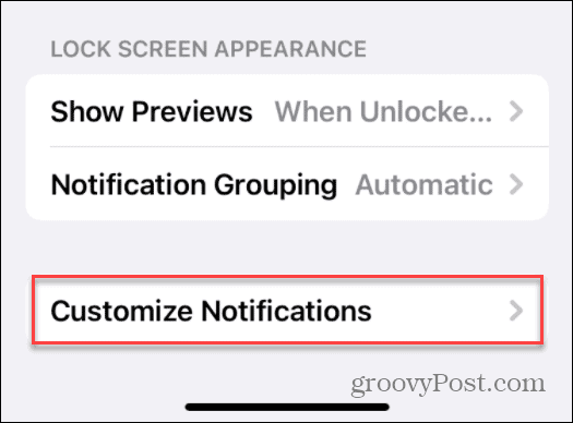 customize notifications