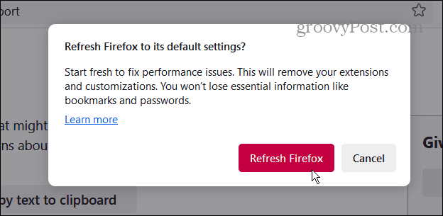 refresh firefox verification screen