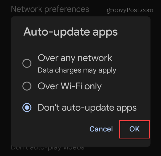 disable automatic OS and app updates