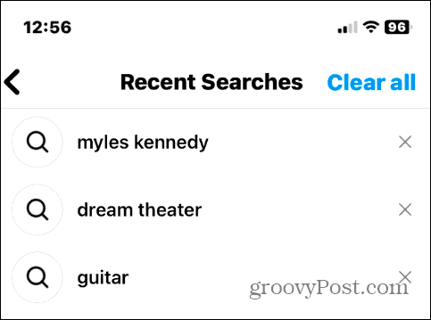 clear recent searches