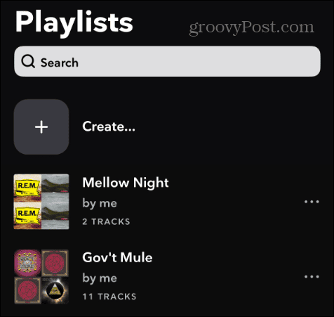 playlists search or browse