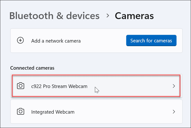 Manage Webcam Settings on Windows 11