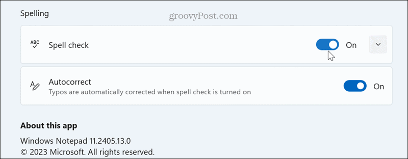 spelling spell check autocorrect switches