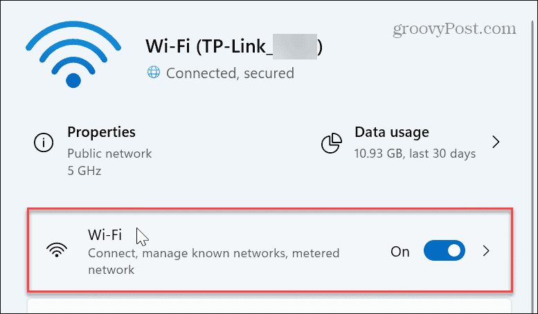 wi-fi option windows 11