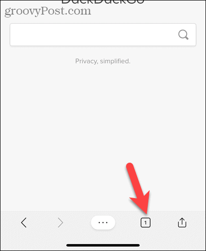 Tap tab icon in Edge for iOS