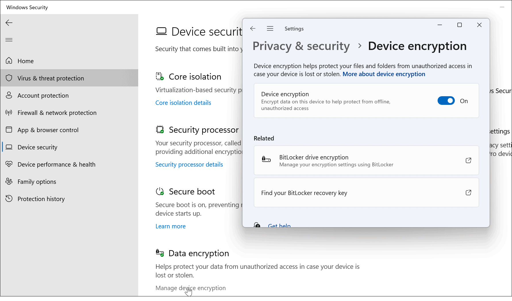 device encryption use windows security on windows 11 for optimal protection