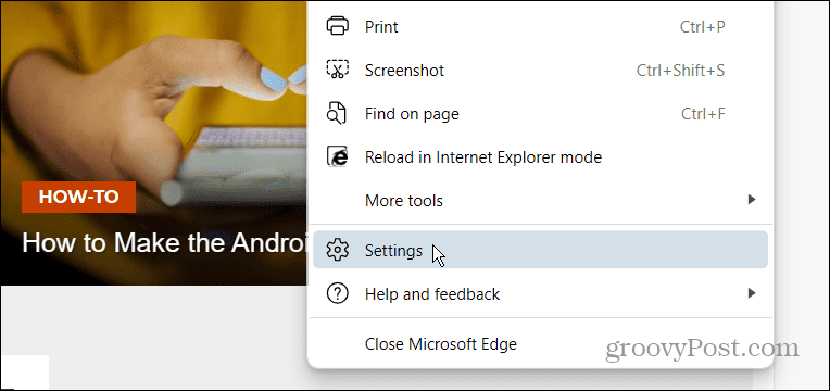 edge settings