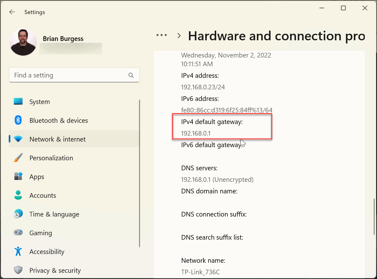 Find Your Router IP Address on Windows 11