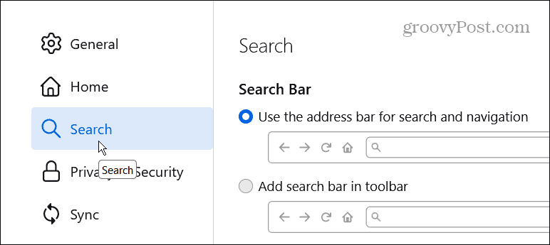 firefox search preferences