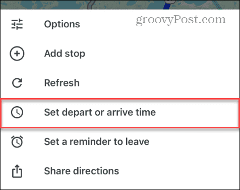 set depart or arrive time