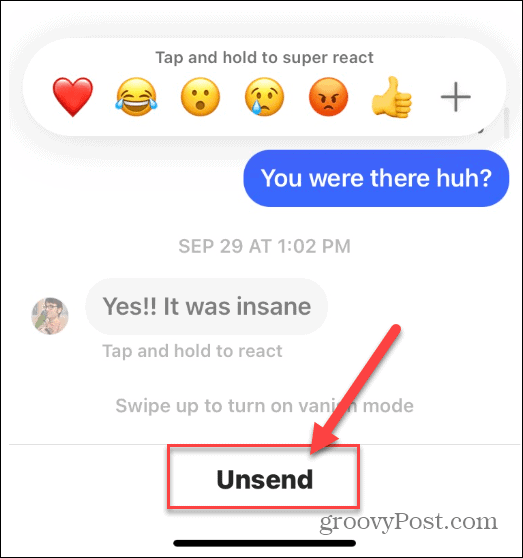 Unsend a Message on Instagram