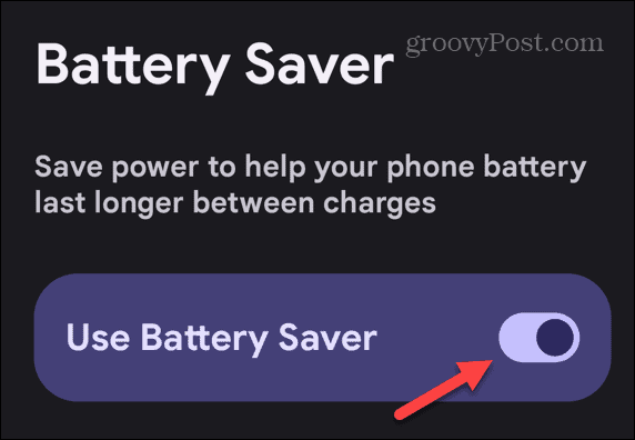 use battery saver switch