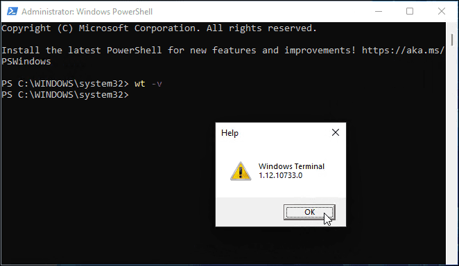 version of windows terminal