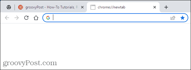 A blank New Tab page in Chrome