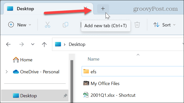 Add tab in file explorer