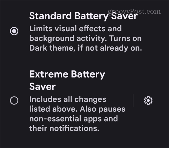 choose battery saver type