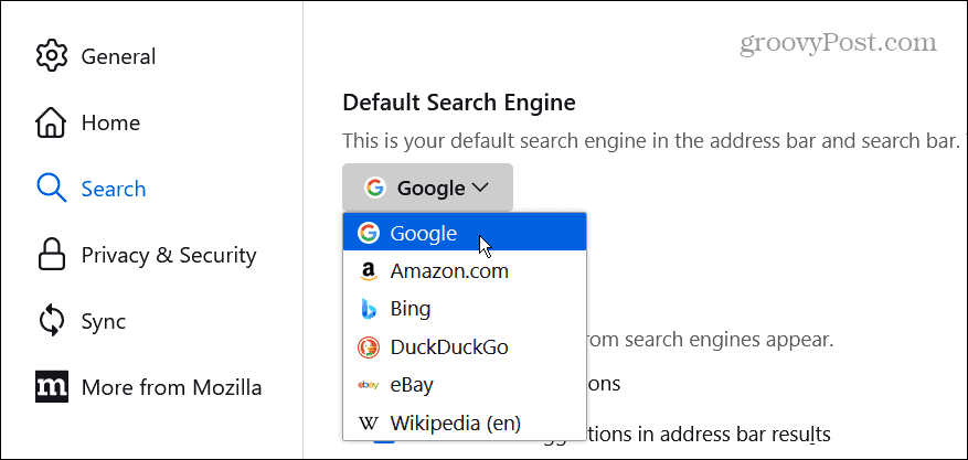 Google Search Not Working in Firefox