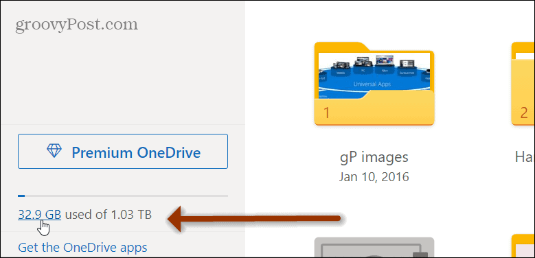 OneDrive Storage Space Web