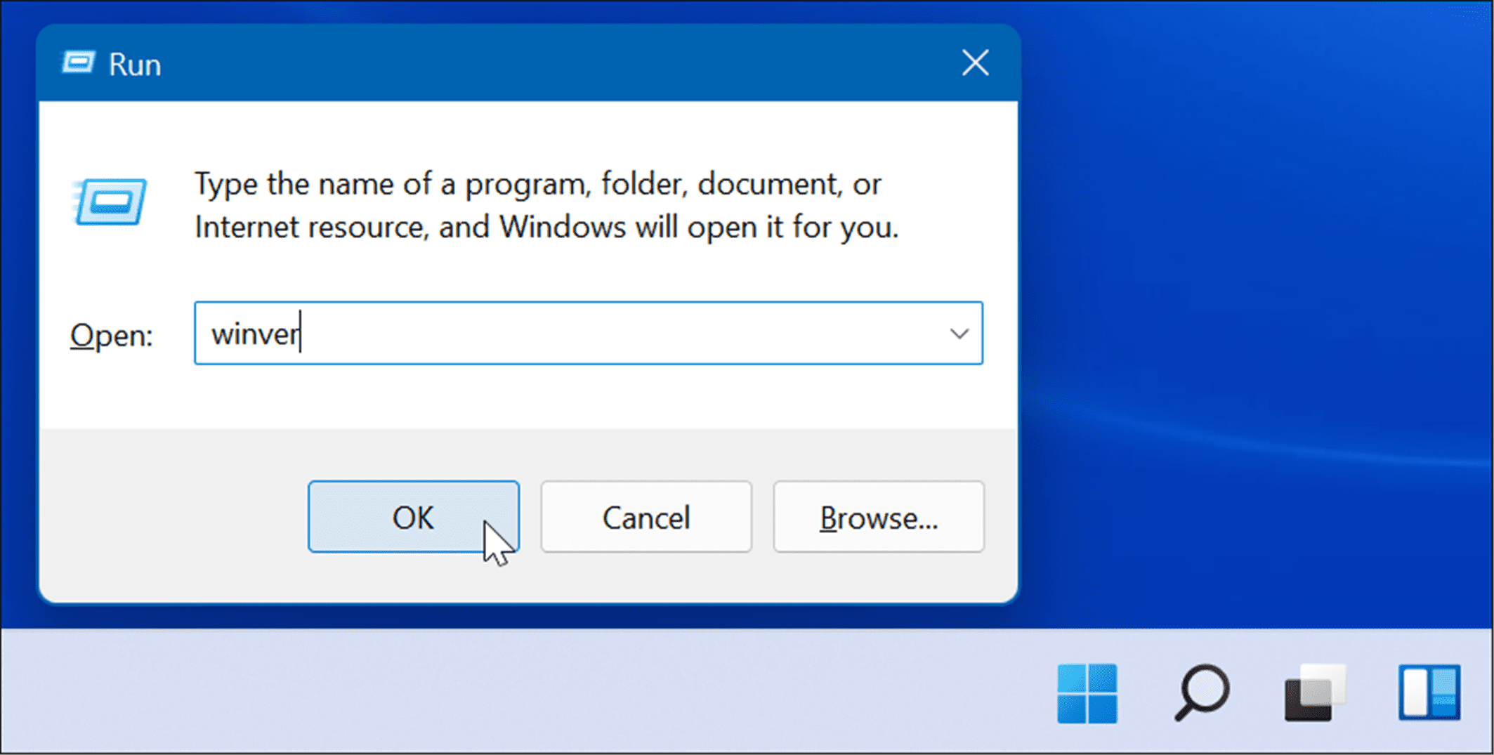 run winver windows 11