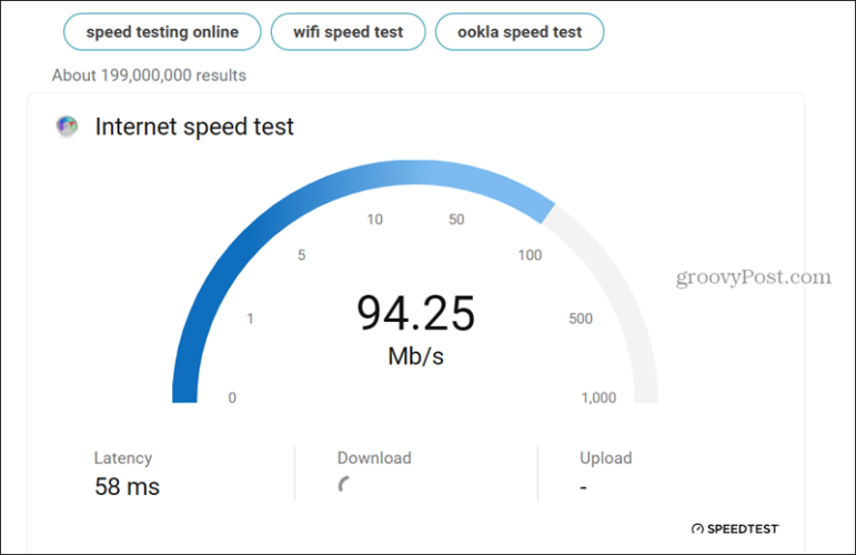 starting speed test