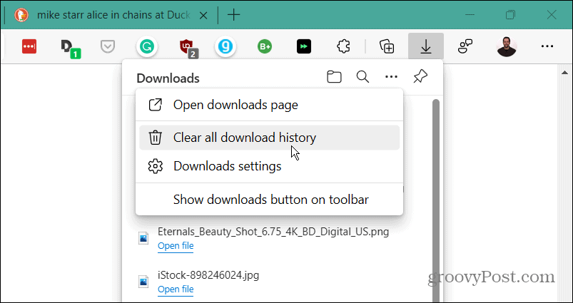 clear all download history