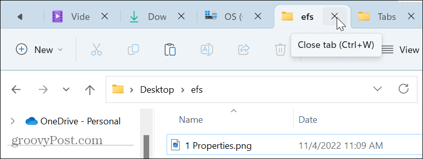 Close File Explorer Tab